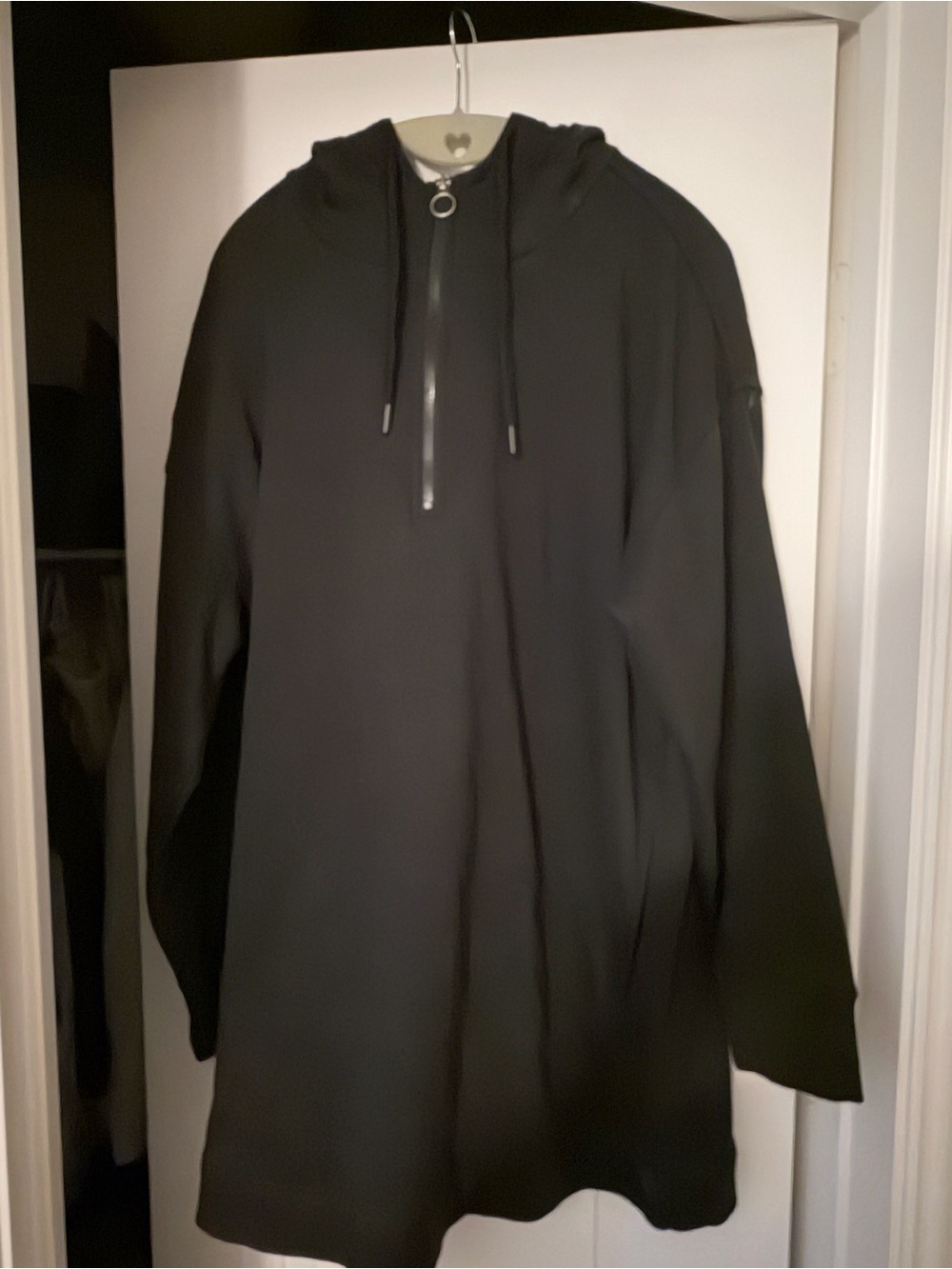 RBX Black Hooded Mini Dress with Front Zip
